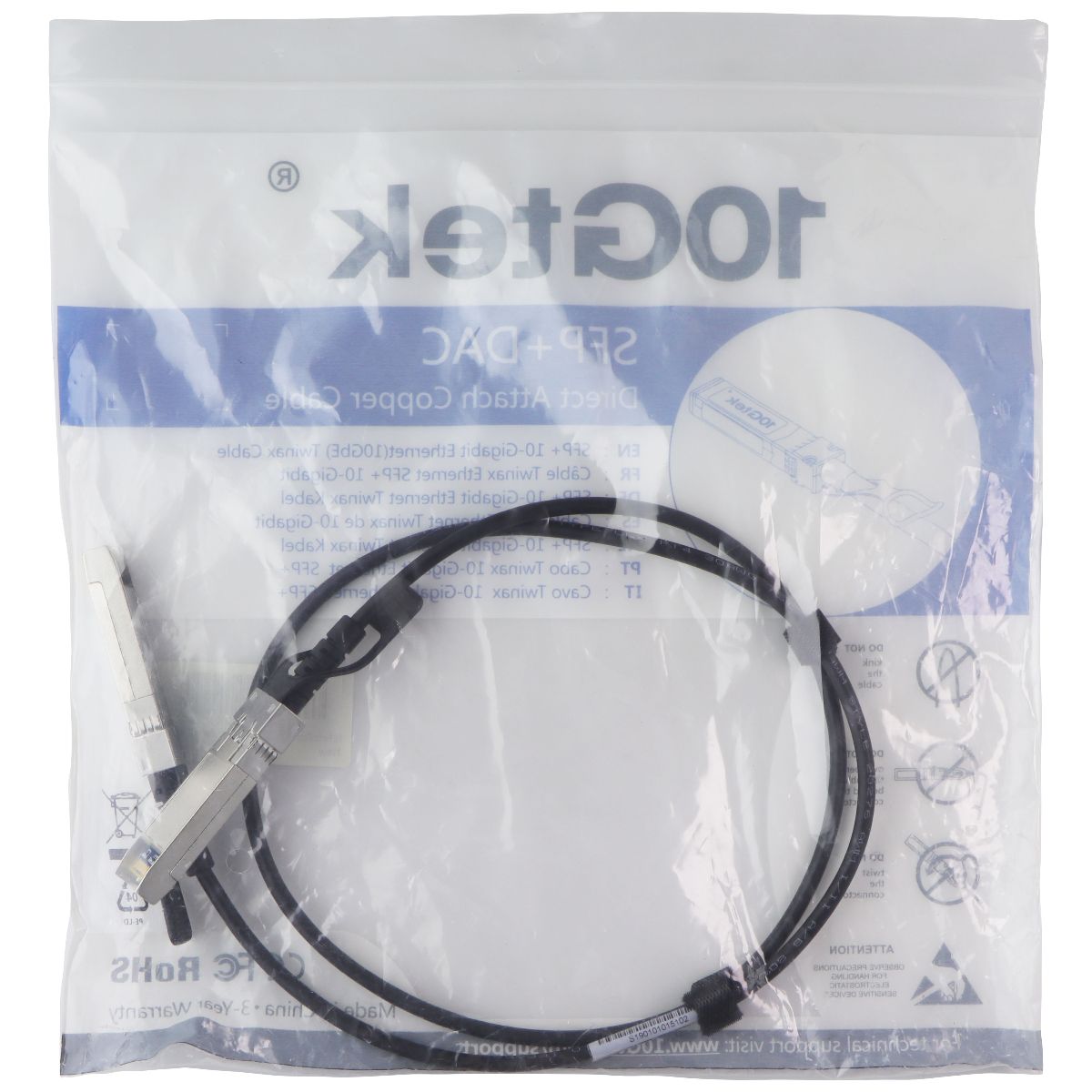 10Gtek (3.3ft / 1m) SPF+ DAC 10-Gigabit Ethternet (10GbE) Twinax Cable Computer/Network - Drive Cables & Adapters 10Gtek - Simple Cell Bulk Wholesale Pricing - USA Seller