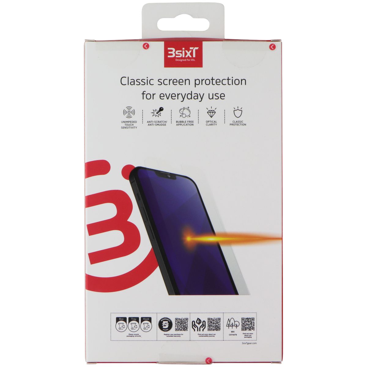 3SIXT PrismShield Hybrid Protector for iPhone 13 Pro Max/12 Pro Max (Classic) Cell Phone - Screen Protectors 3SIXT - Simple Cell Bulk Wholesale Pricing - USA Seller