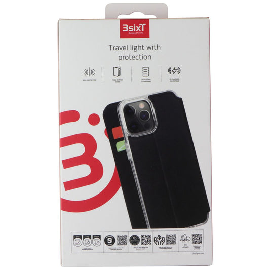 3SIXT SlimFolio Series Fold Wallet Case for Apple iPhone 13 Pro - Clear/Black
