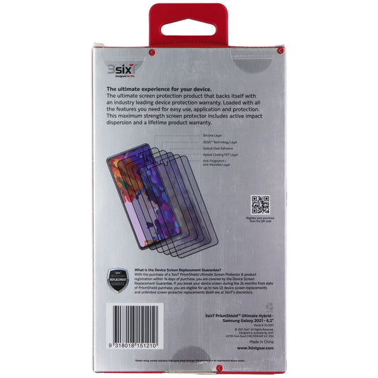 3SIXT PrismShield Hybrid Screen Protector (Ultimate) for Samsung Galaxy S21 Cell Phone - Screen Protectors 3SIXT - Simple Cell Bulk Wholesale Pricing - USA Seller