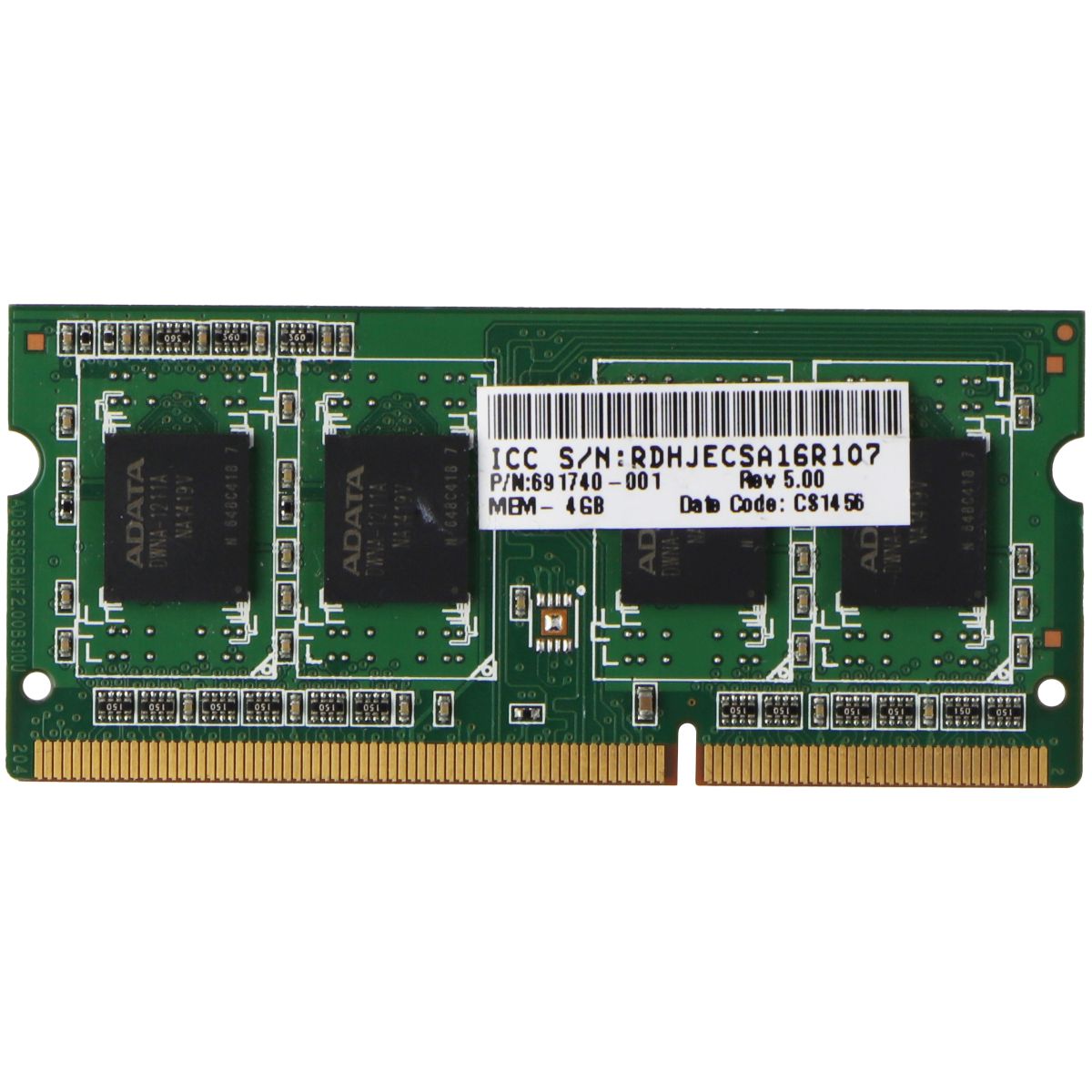 ADATA (4GB) DDR3L PC3L-12800S 1600MHz CL11 Laptop Memory RAM (AM1L16BC4R1-B1PS) Computer Parts - Memory (RAM) ADATA - Simple Cell Bulk Wholesale Pricing - USA Seller
