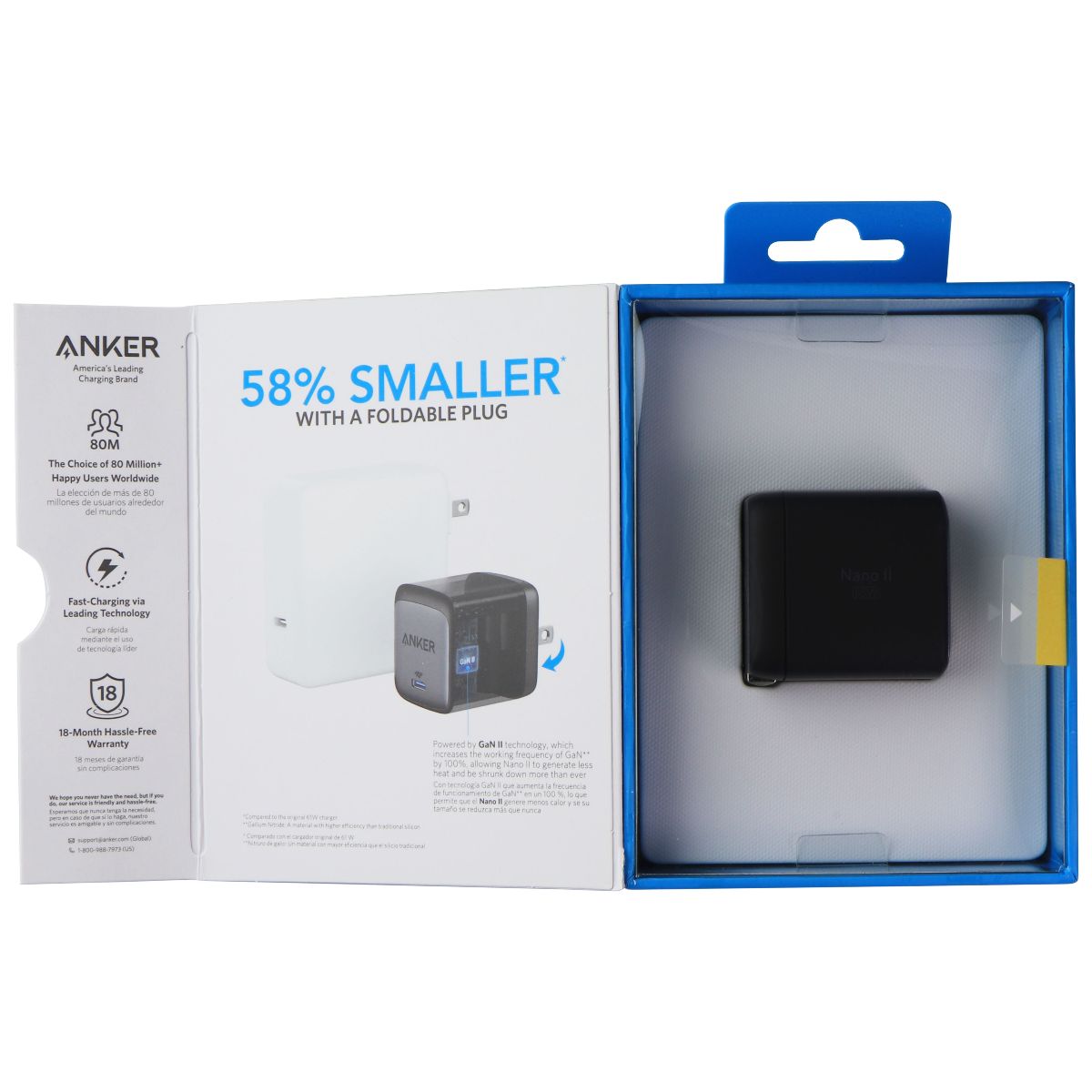 Anker Nano II (65W) USB-C (Single Port) 715 Charger - Black (A2663) Cell Phone - Cables & Adapters Anker - Simple Cell Bulk Wholesale Pricing - USA Seller