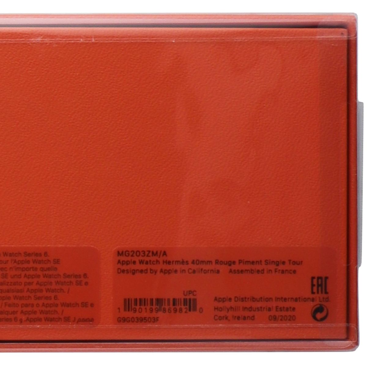 Apple 40mm Hermes Single Tour Band for Apple Watch 41/40/38mm - Rouge Piment Smart Watch Accessories - Watch Bands Apple - Simple Cell Bulk Wholesale Pricing - USA Seller