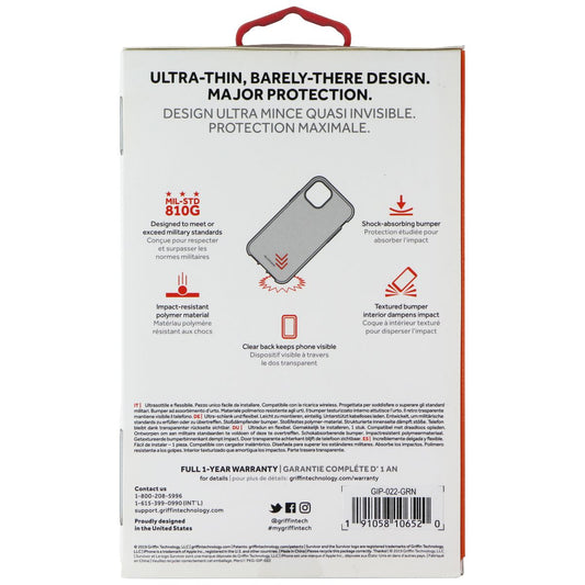 Griffin Survivor Clear Series Case for Apple iPhone 11 Pro - Green