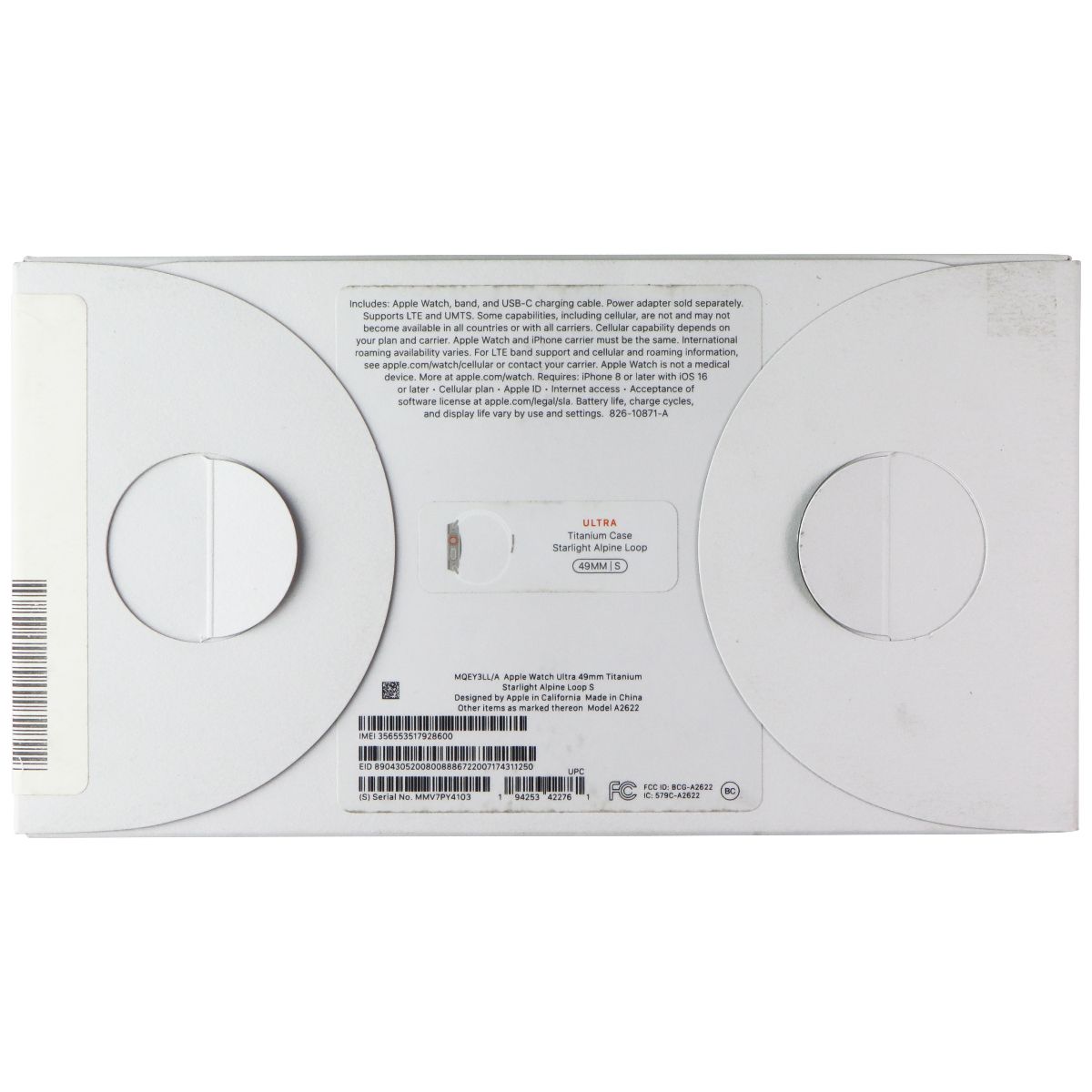 Apple Watch Ultra 49mm Titanium A2622 GPS + LTE Alpine Starlight Trail Loop (S) Smart Watches Apple - Simple Cell Bulk Wholesale Pricing - USA Seller