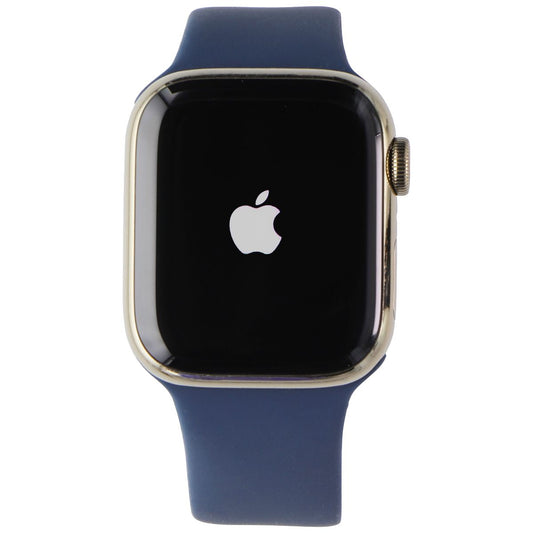 Apple Watch Series 7 (GPS + LTE) A2476 (41mm) Gold SS / Blue Sport Band Smart Watches Apple - Simple Cell Bulk Wholesale Pricing - USA Seller