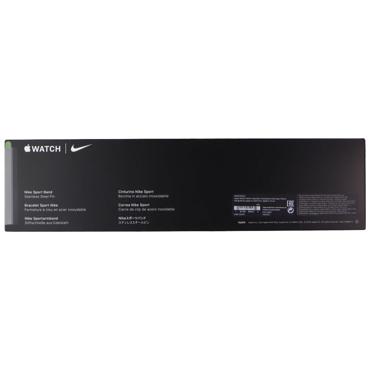 Apple 44mm Nike Sport Band for Apple Watch 49/46/45/44mm - Obsidian Mist/Black Smart Watch Accessories - Watch Bands Apple - Simple Cell Bulk Wholesale Pricing - USA Seller