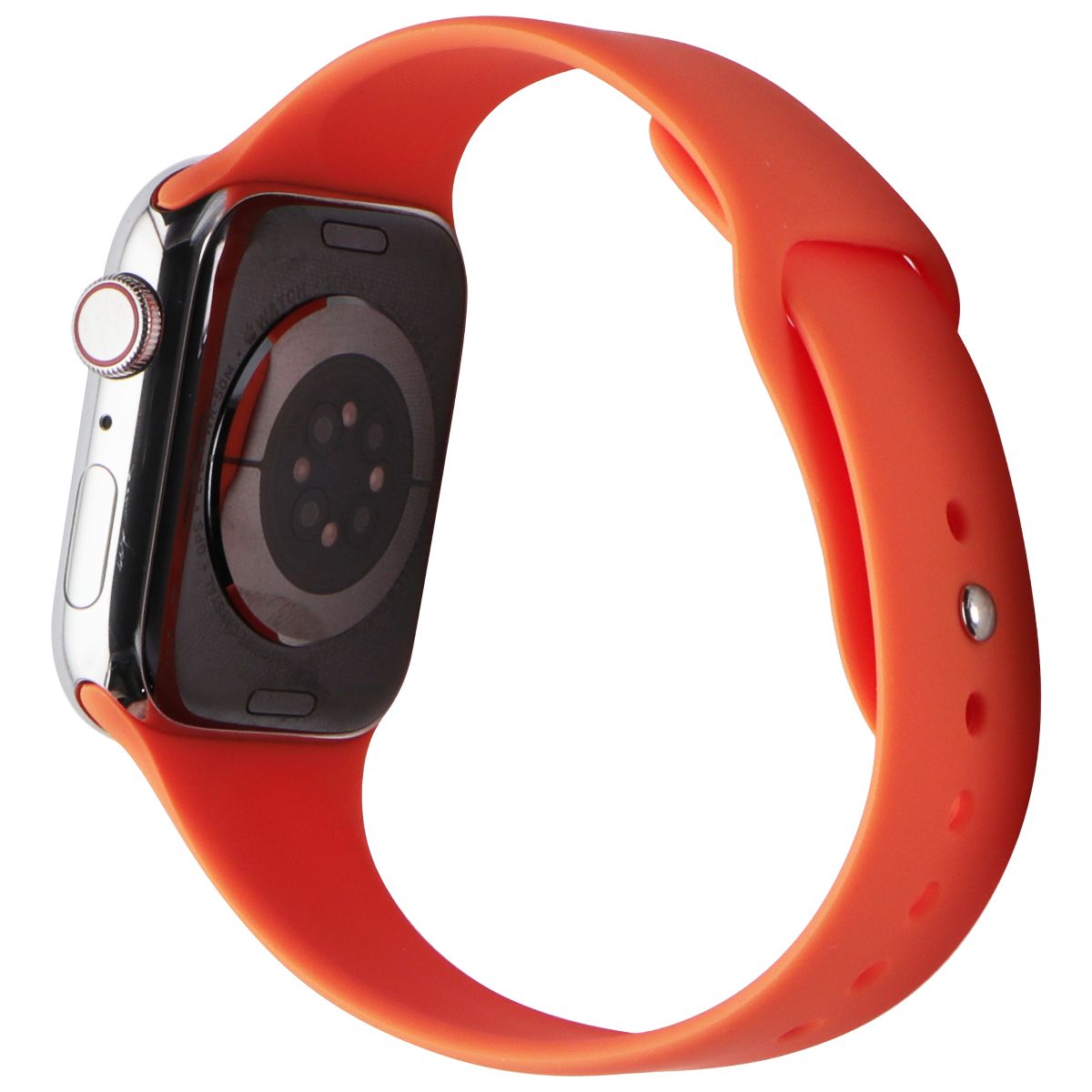 Apple Watch HERMES Series 7 (GPS + LTE) A2477 45mm Silver SS / Orange Sport Band Smart Watches Apple - Simple Cell Bulk Wholesale Pricing - USA Seller
