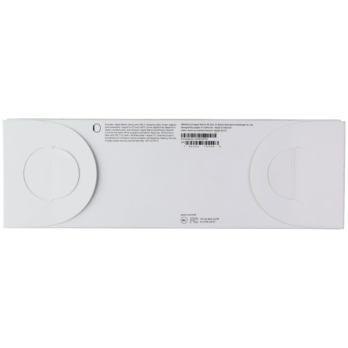 Apple Watch SE (2nd Gen) A2727 (GPS + Cellular) 44mm - Midnight AL/Midnight SL