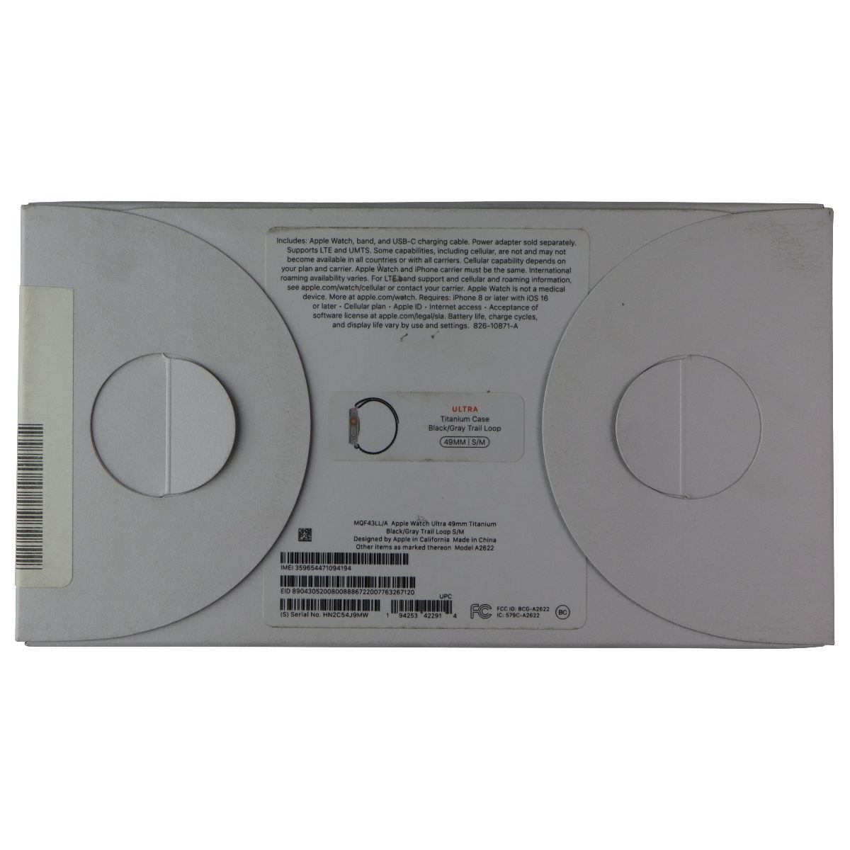 Apple Watch Ultra 49mm Titanium A2622 GPS + LTE Black & Gray Trail Loop (S/M) Smart Watches Apple - Simple Cell Bulk Wholesale Pricing - USA Seller