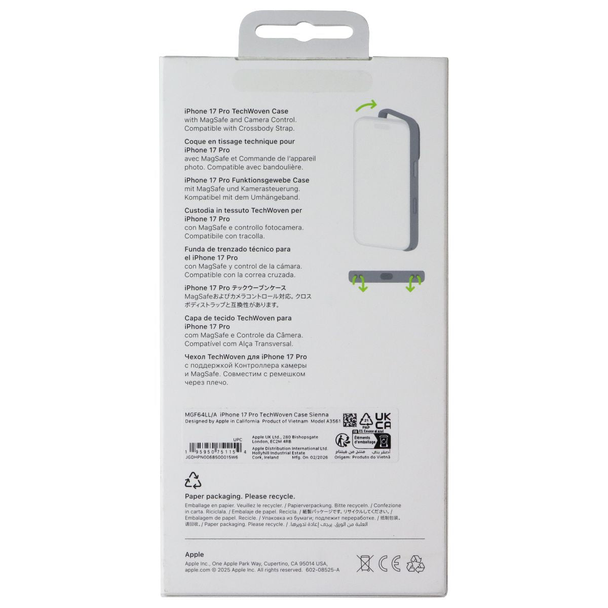 Apple TechWoven Series Case for MagSafe for Apple iPhone 17 Pro - Sienna