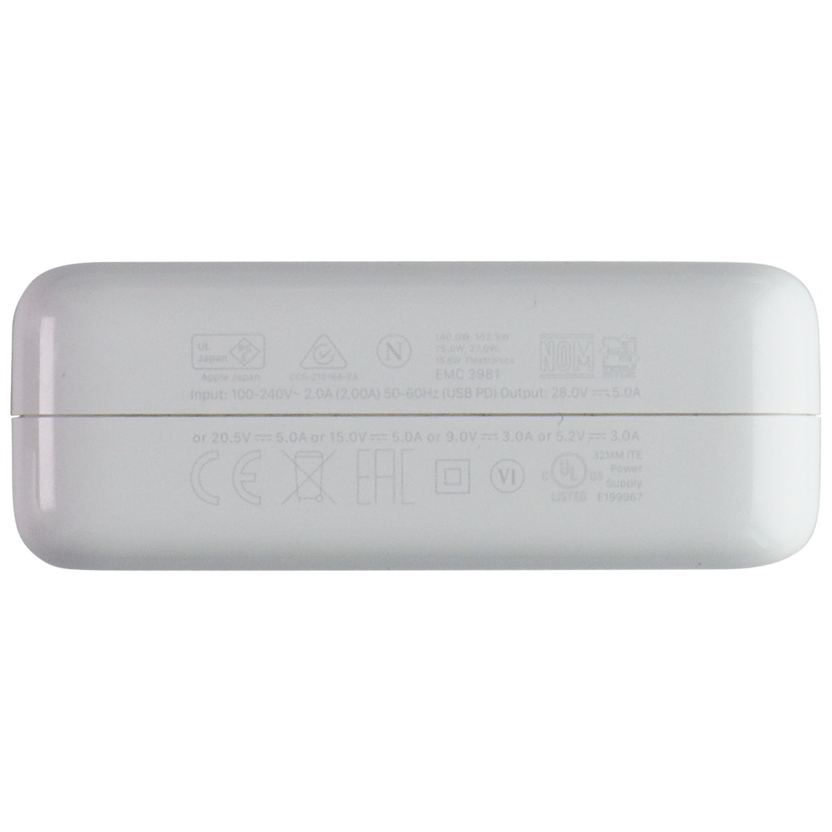 Apple Official (140W) USB-C Power Adapter Wall Charger - White (A2452) Computer Accessories - Laptop Power Adapters/Chargers Apple - Simple Cell Bulk Wholesale Pricing - USA Seller