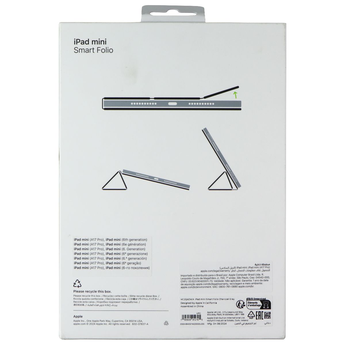 Apple Smart Folio for iPad Mini (A17 Pro) - Charcoal Gray iPad/Tablet Accessories - Cases, Covers, Keyboard Folios Apple - Simple Cell Bulk Wholesale Pricing - USA Seller