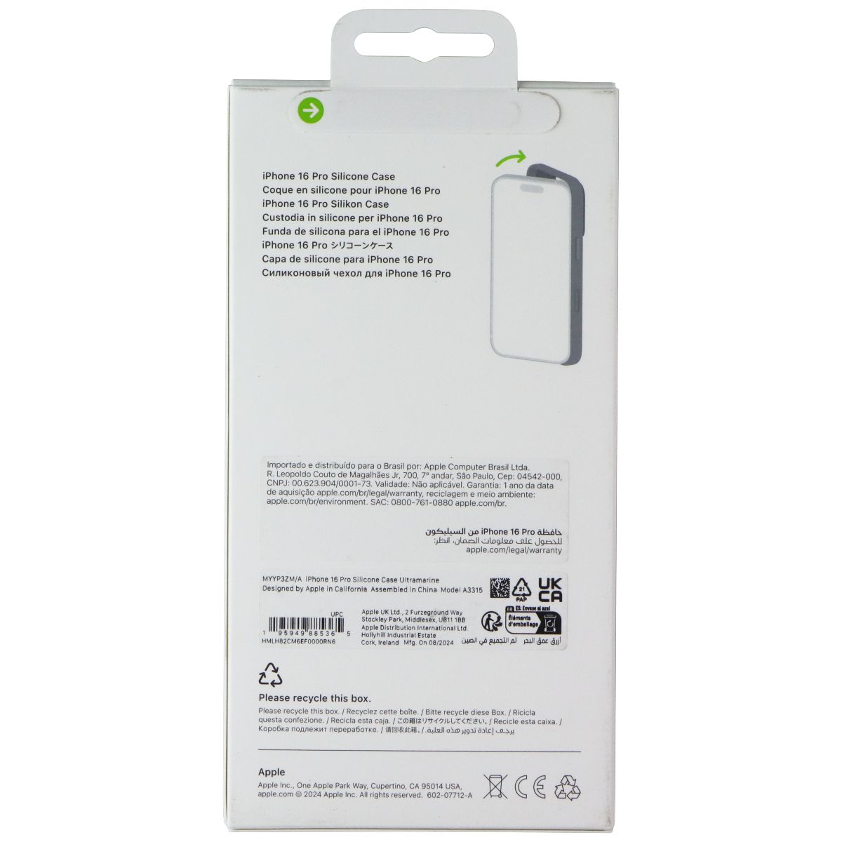 Apple Official Silicone Case for MagSafe for iPhone 16 Pro - Ultramarine Cell Phone - Cases, Covers & Skins Apple - Simple Cell Bulk Wholesale Pricing - USA Seller