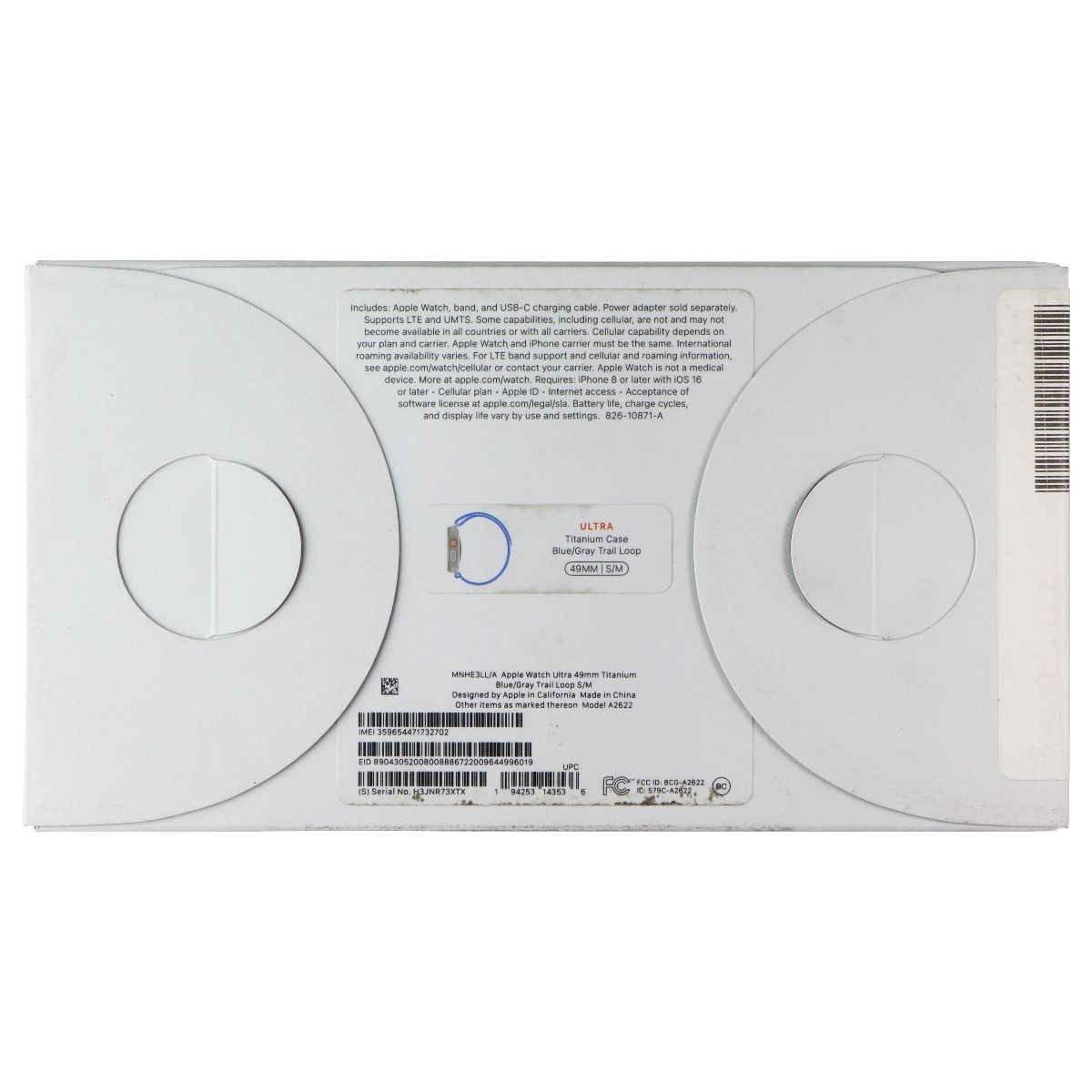 Apple Watch Ultra 49mm Titanium A2622 GPS + LTE Blue & Gray Trail Loop (S/M) Smart Watches Apple - Simple Cell Bulk Wholesale Pricing - USA Seller