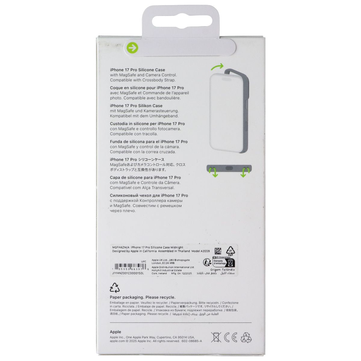 Apple Official Silicone Case for MagSafe for iPhone 17 Pro - Midnight