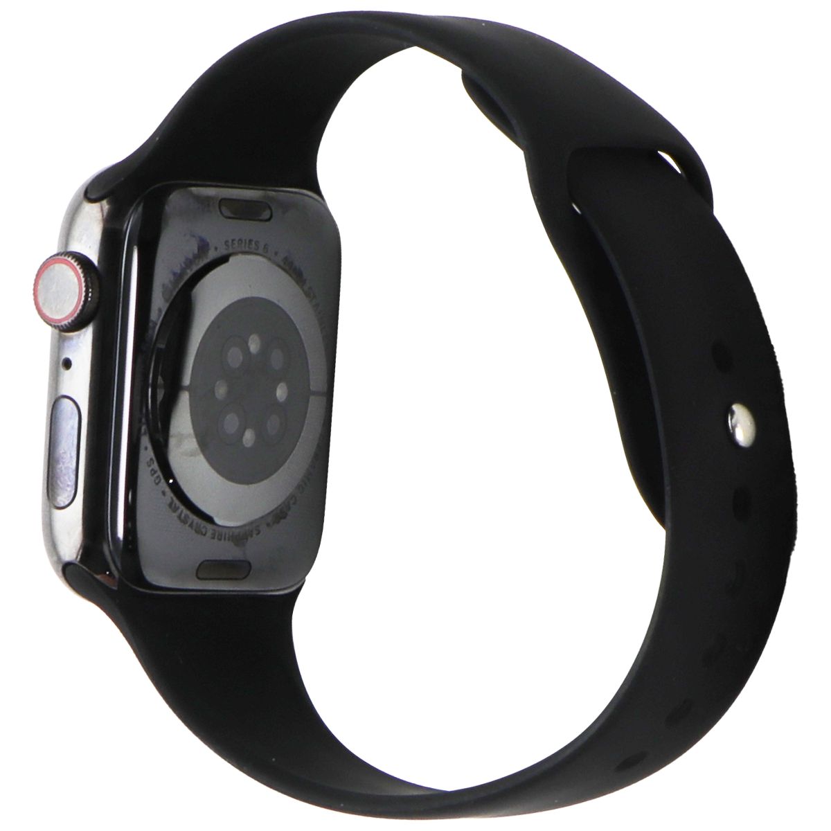 Apple Watch Series 6 (GPS + LTE) A2294 44mm Graphite Stainless Steel/Blk Sp Band Smart Watches Apple - Simple Cell Bulk Wholesale Pricing - USA Seller