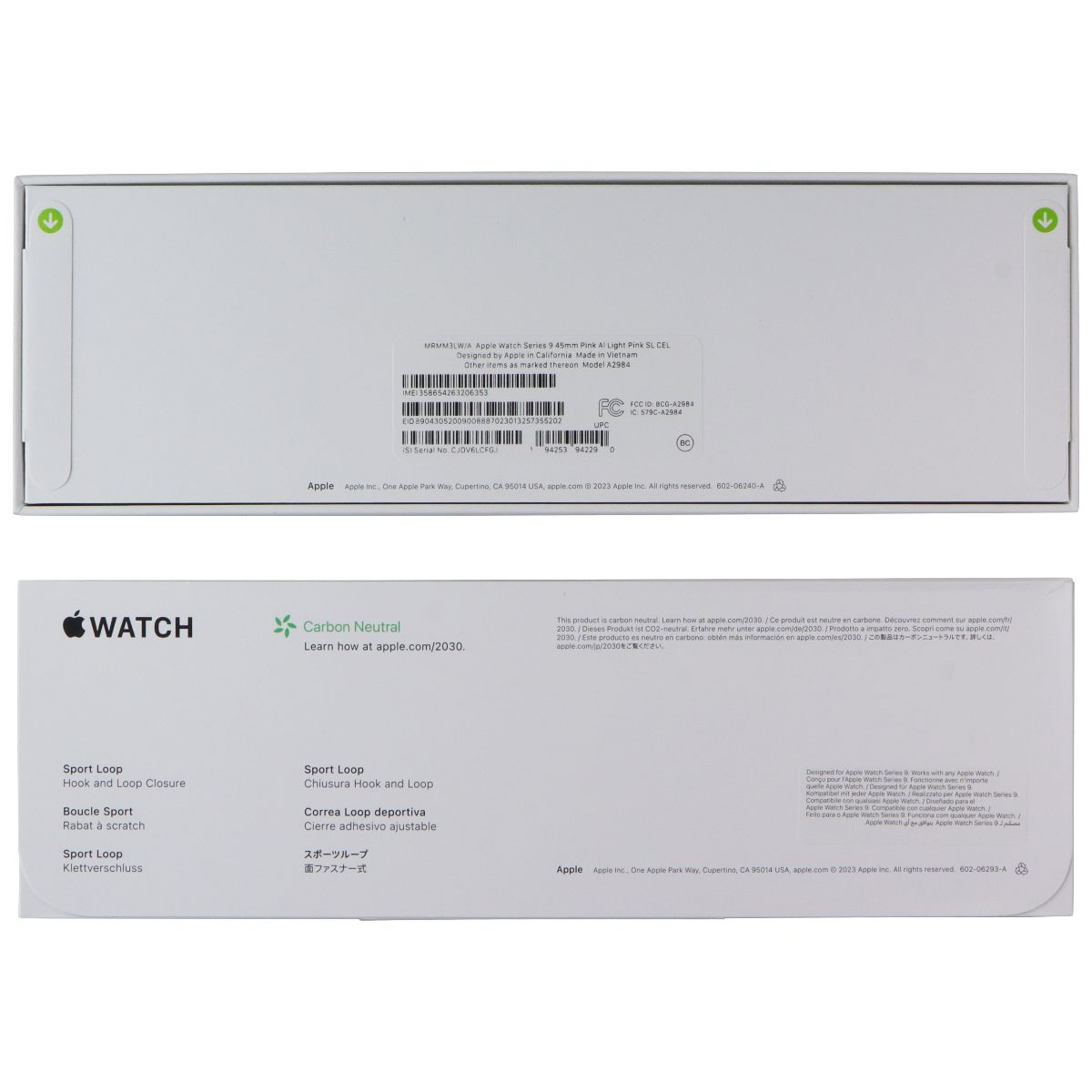 Apple Watch Series 9 (A2984) GPS + LTE - 45mm Pink Alu / Pink Sport Loop Smart Watches Apple - Simple Cell Bulk Wholesale Pricing - USA Seller