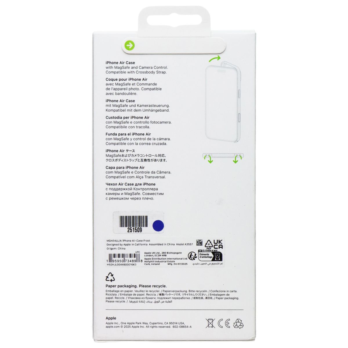 Apple Official Case for MagSafe with Camera Control for iPhone 17 Air - Frost