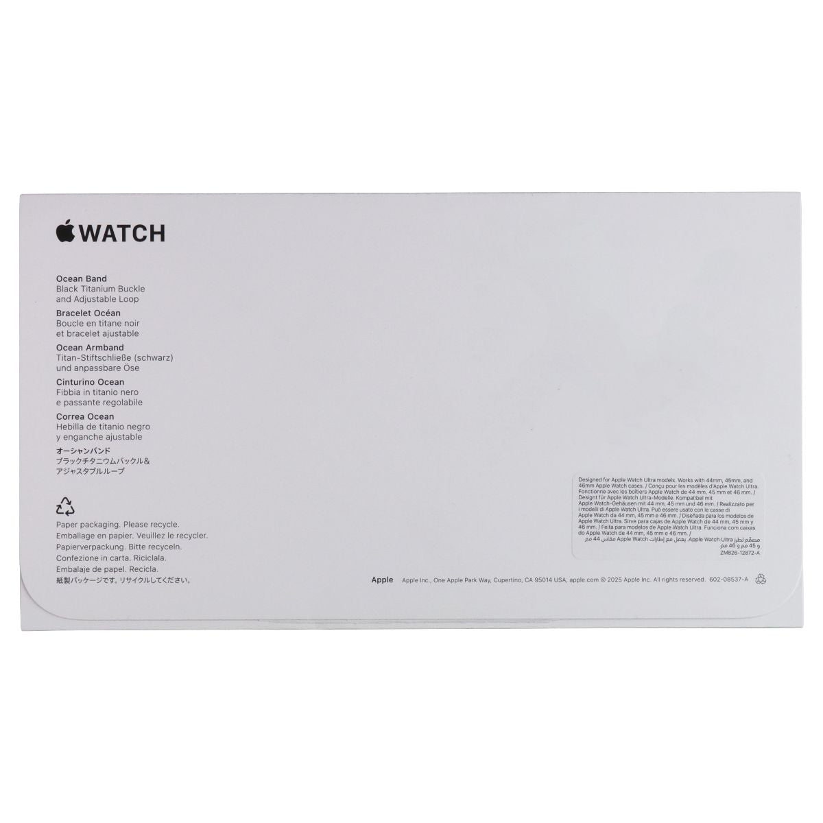 Apple Ocean Band for Apple Watch Ultra Series (49mm) - Black/Black Titanium Smart Watch Accessories - Watch Bands Apple - Simple Cell Bulk Wholesale Pricing - USA Seller