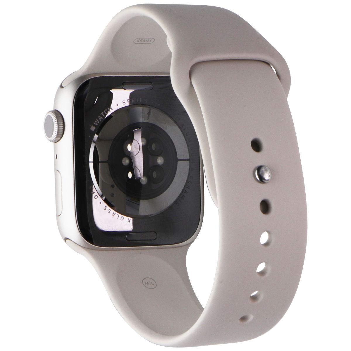 Apple Watch Series 7 (A2474) (GPS Only) 45mm Starlight AL/Starlight Sport Band Smart Watches Apple - Simple Cell Bulk Wholesale Pricing - USA Seller