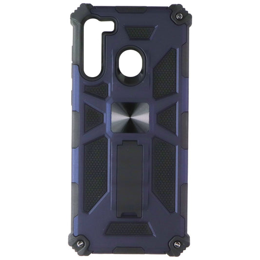 ASMYNA Sturdy Hybrid Case with Kickstand for Samsung Galaxy A21 - Blue/Black