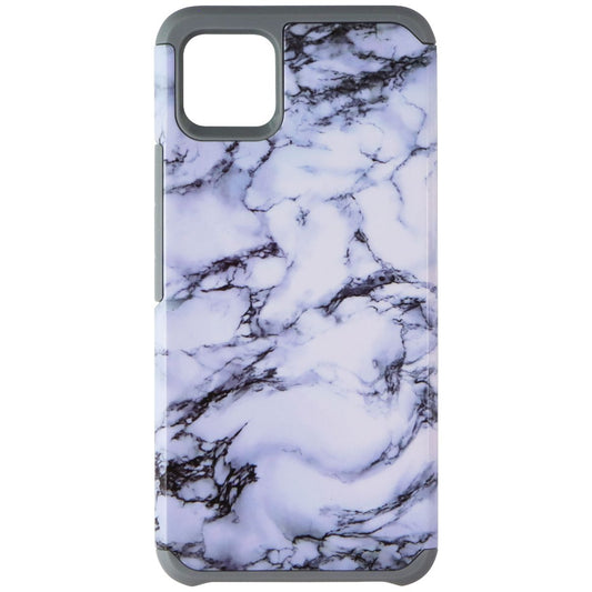 ASMYNA Premium Dual Layer Case for Google Pixel 4 XL - White Marble / Gray