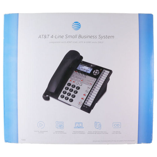 AT&T 1080 4-Line Small Business Expandable Corded Phone System - 1 Handset Telecom Systems - Business Phone Sets & Handsets AT&T - Simple Cell Bulk Wholesale Pricing - USA Seller