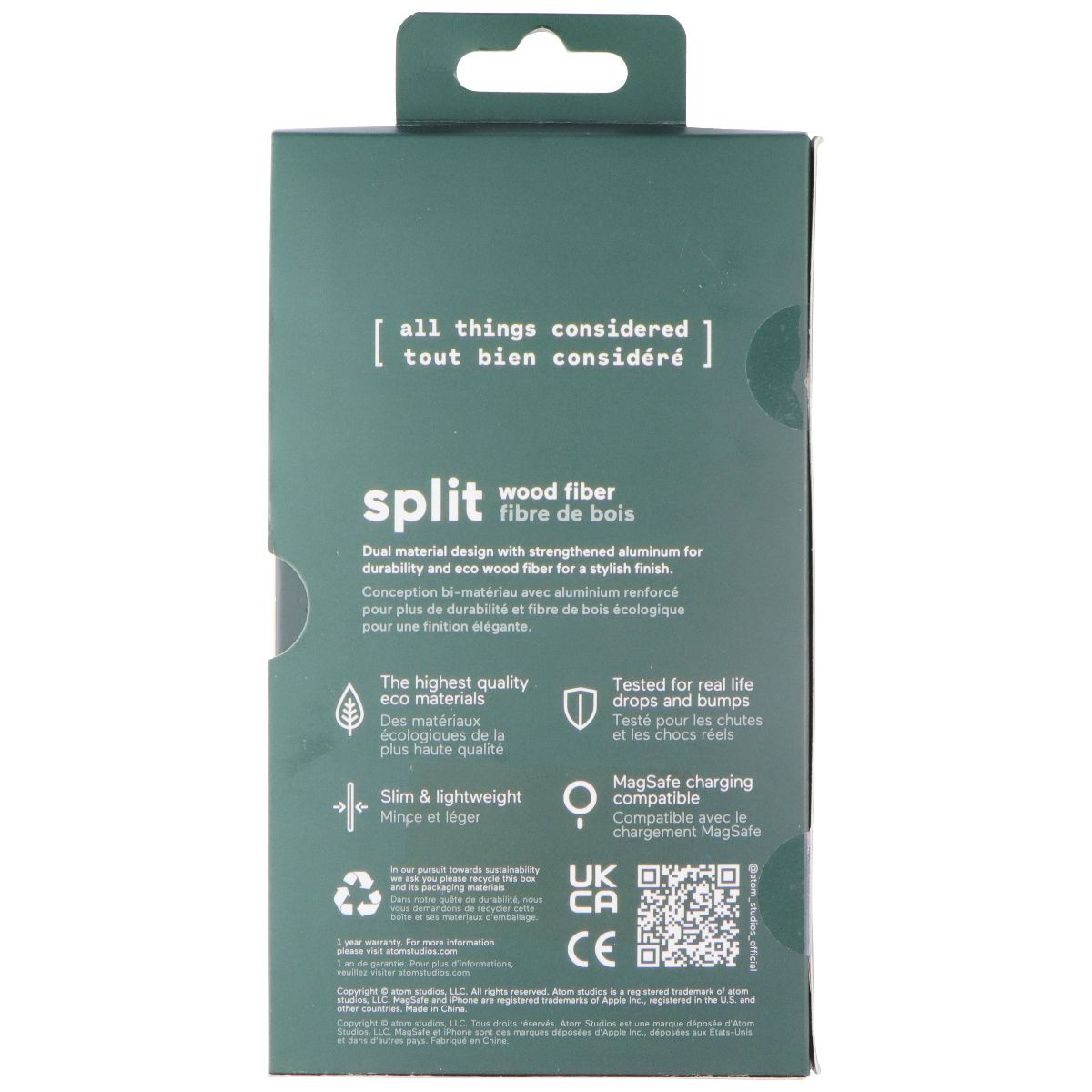 Atom Studios Split Wood Fiber Case for MagSafe for iPhone 16 Pro Max - Taupe Cell Phone - Cases, Covers & Skins Atom Studios - Simple Cell Bulk Wholesale Pricing - USA Seller