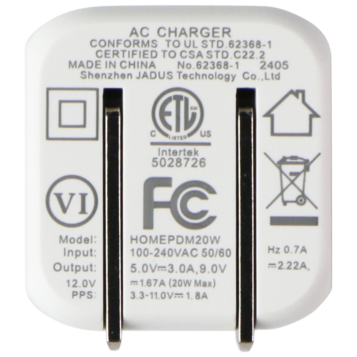 AXS by Axessorize (20W) PROCharge Mini USB-C PD Wall Charger - White HOMEPDM20W Cell Phone - Cables & Adapters Axessorize - Simple Cell Bulk Wholesale Pricing - USA Seller