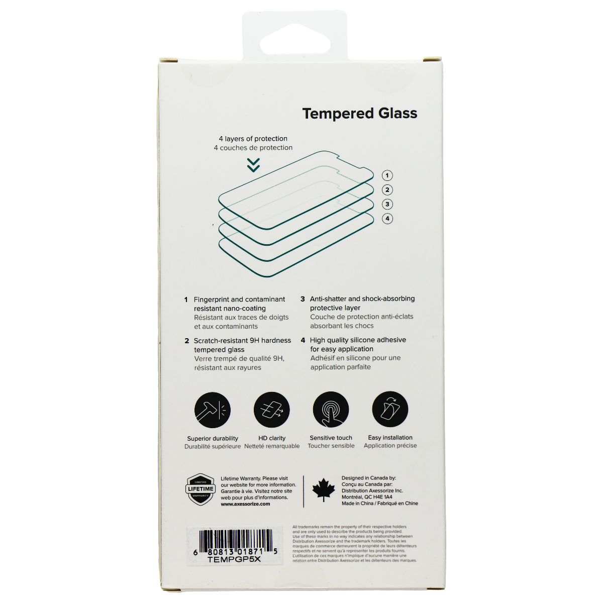 Axessorize Tempered Glass Screen Protector for Google Pixel 4a 5G Cell Phone - Screen Protectors Axessorize - Simple Cell Bulk Wholesale Pricing - USA Seller