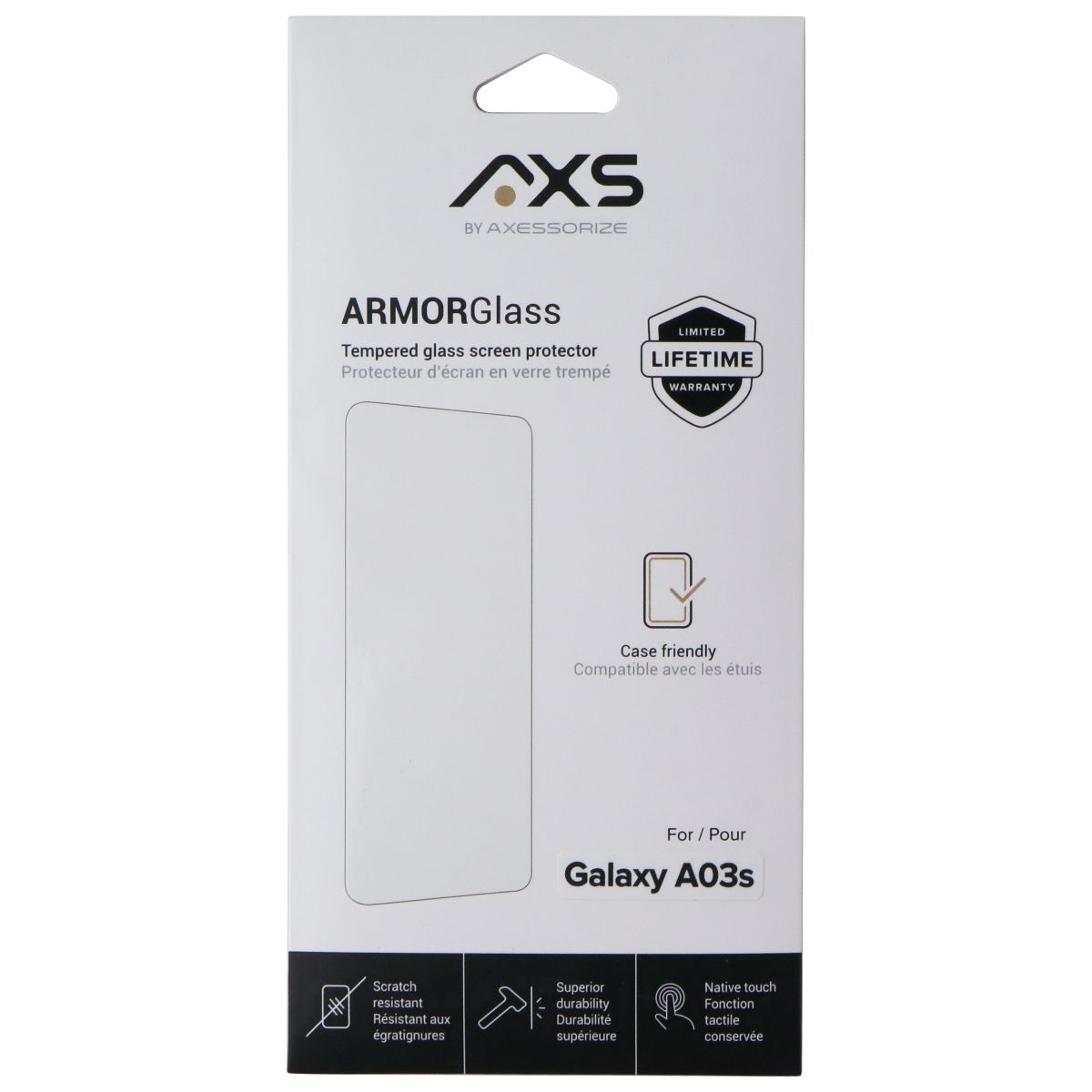 Axessorize ArmorGlass Screen Protector for Samsung Galaxy A03S Cell Phone - Screen Protectors Axessorize - Simple Cell Bulk Wholesale Pricing - USA Seller
