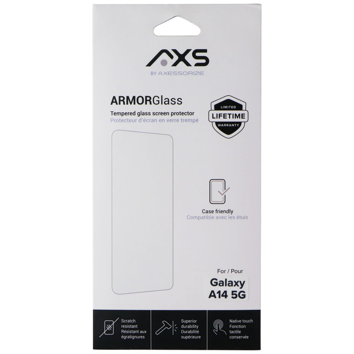 AXESSORIZE ArmorGlass Tempered Glass Screen Protector for Samsung Galaxy A14 5G Cell Phone - Screen Protectors Axessorize - Simple Cell Bulk Wholesale Pricing - USA Seller
