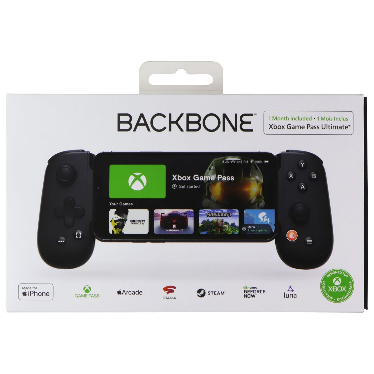 BACKBONE One Mobile Gaming Controller for iPhone (8-Pin) - Xbox Black (GEN 1)