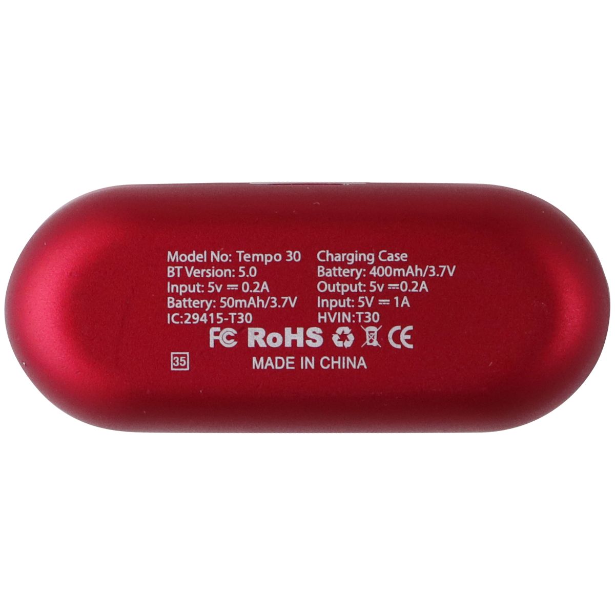 Back Bay Audio Tempo 30 Series Wireless Bluetooth Earbuds - Red