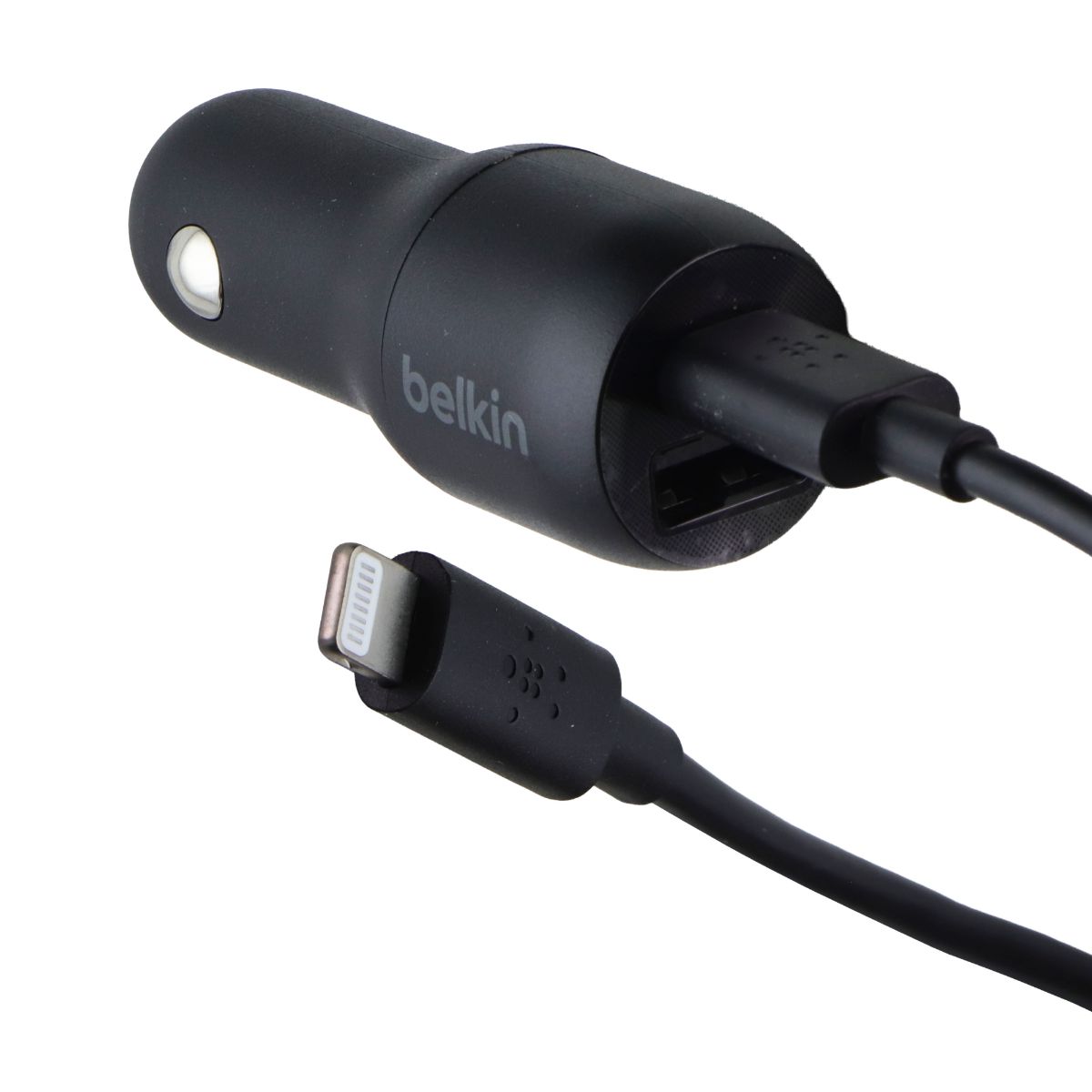 Belkin 32-Watt USB-A and USB-C Car Adapter + MFi Cable for iPhone - Black