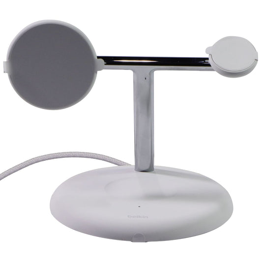 Belkin BoostCharge Pro 3-in-1 Magnetic Charging Stand (Qi2 and MagSafe) - White Cell Phone - Chargers & Cradles Belkin - Simple Cell Bulk Wholesale Pricing - USA Seller
