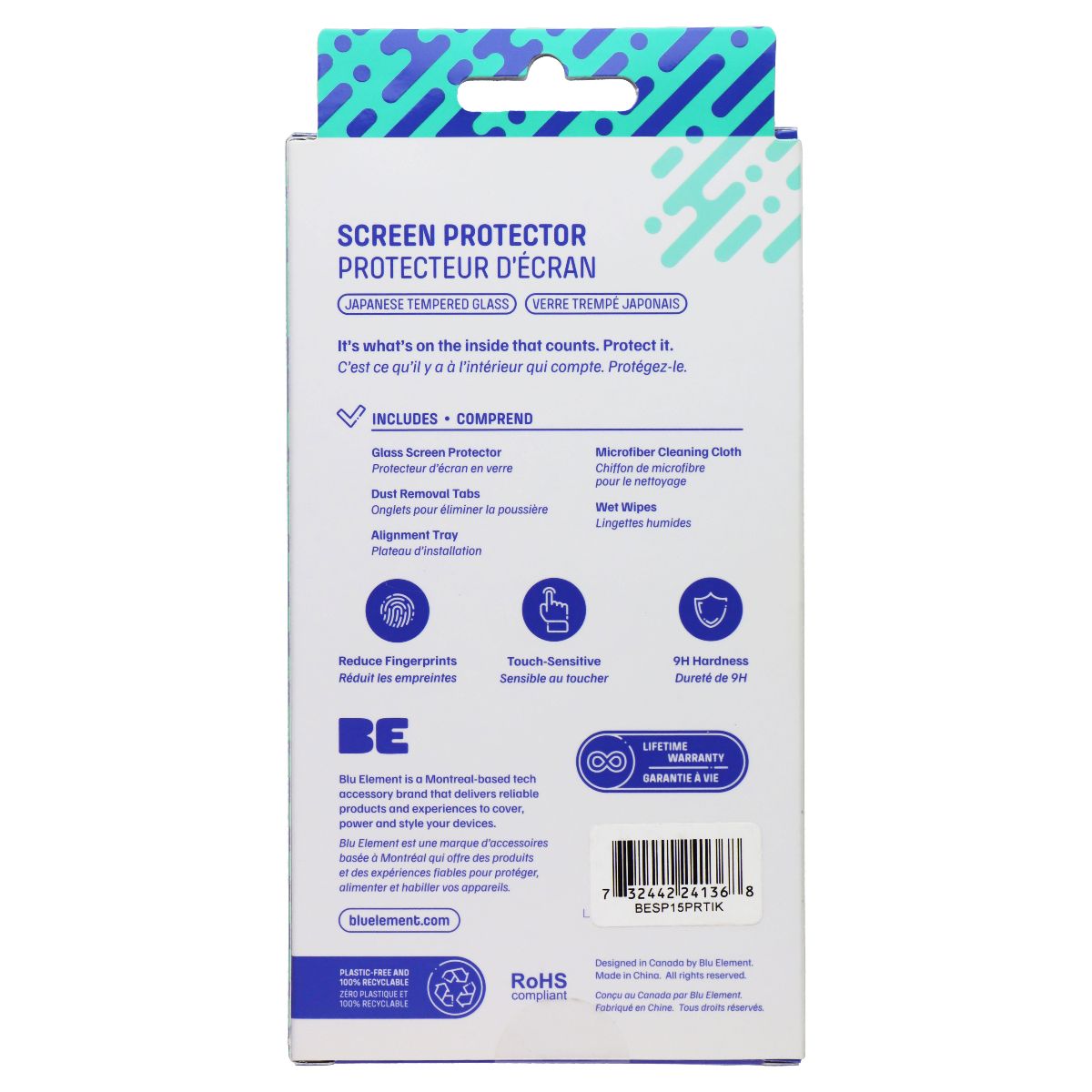 Blu Element Tempered Glass Screen Protector for Apple iPhone 15 Pro