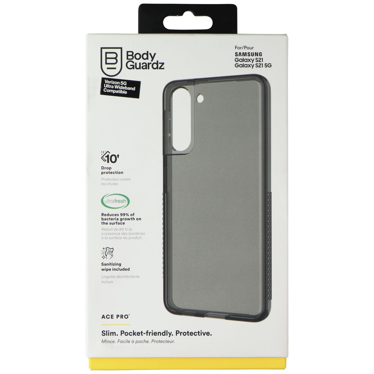 BodyGuardz Ace Pro Series Case for Samsung Galaxy S21 5G / S21- Smoke/Black Cell Phone - Cases, Covers & Skins BODYGUARDZ - Simple Cell Bulk Wholesale Pricing - USA Seller