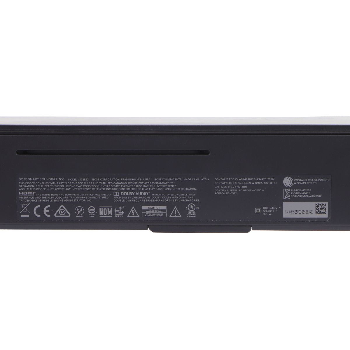 Bose Smart Soundbar 300, Bluetooth Wireless Sound Bar for TV - Black Home Multimedia - Home Speakers & Subwoofers Bose - Simple Cell Bulk Wholesale Pricing - USA Seller