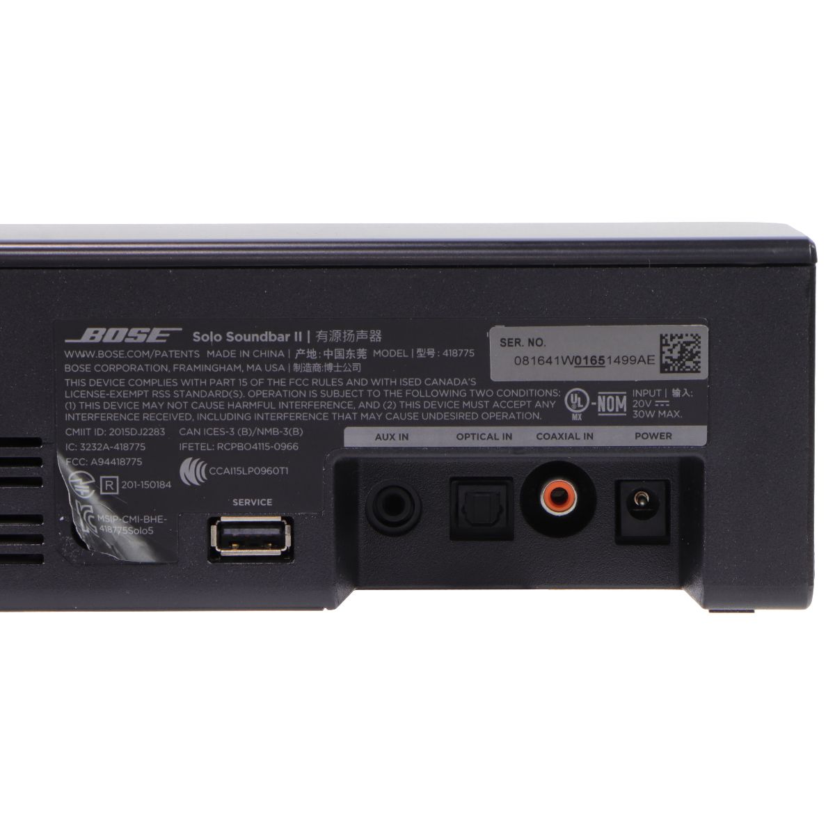 Bose Solo Soundbar Series II - (21.5-in) Wireless Bluetooth Home Speaker - Black Home Multimedia - Home Speakers & Subwoofers Bose - Simple Cell Bulk Wholesale Pricing - USA Seller