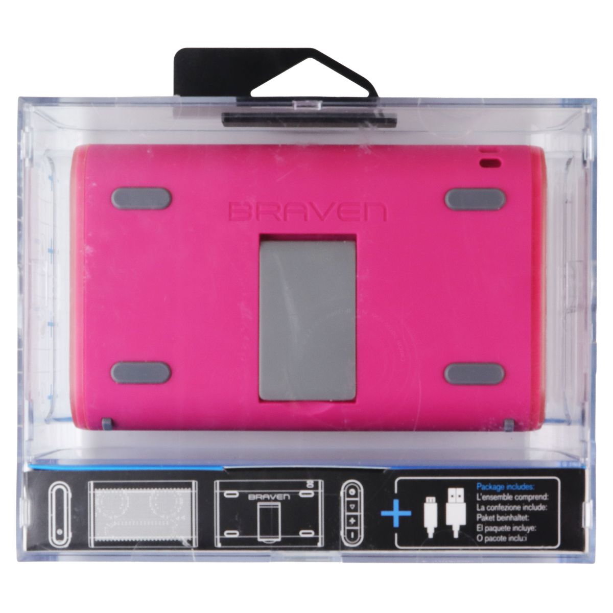 Braven 405 Waterproof Portable BT Speaker w/ Power bank 2100 mAh - Raspberry