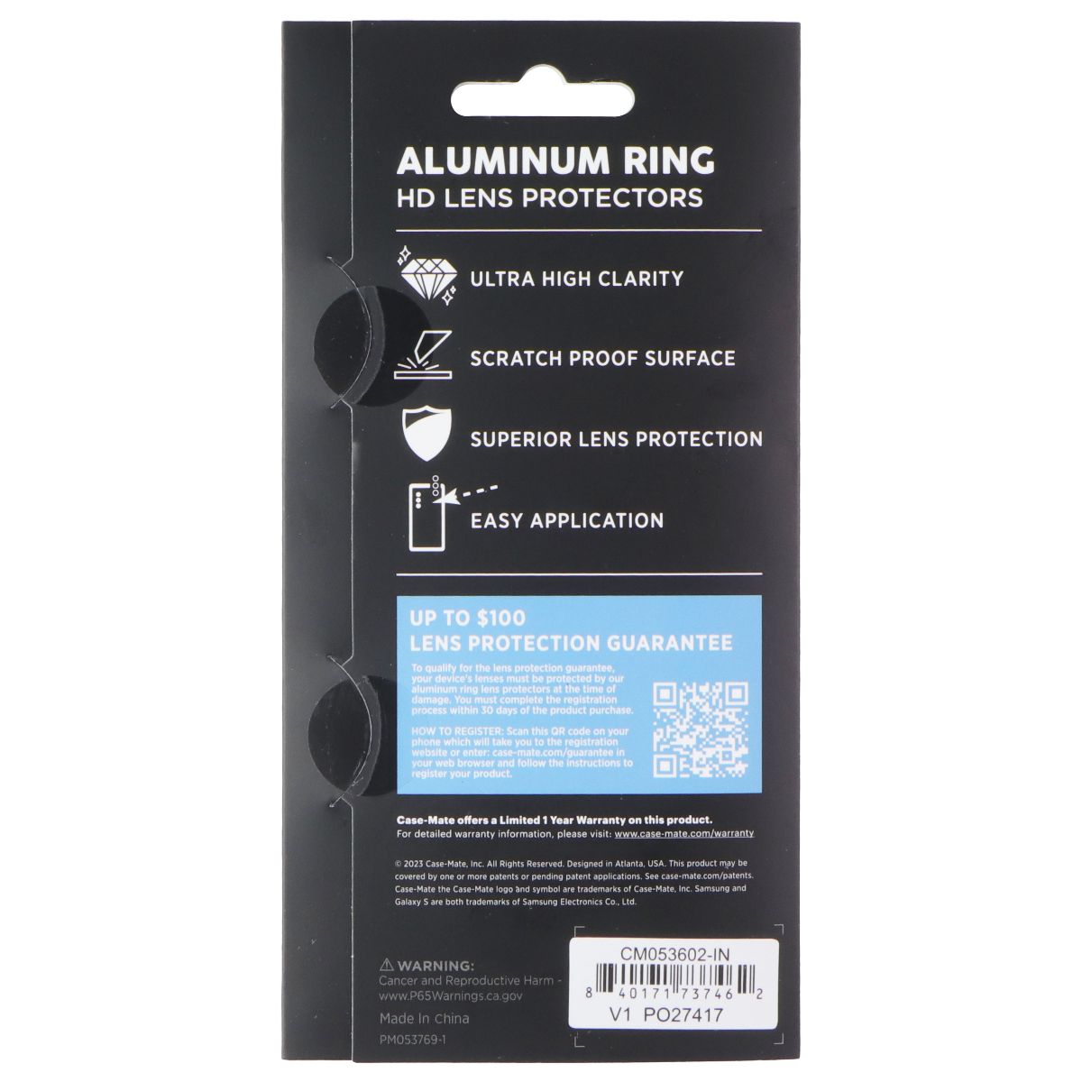 Case-Mate Aluminum Ring HD Lens Protectors for Samsung Galaxy S24+ (Plus) Cell Phone - Screen Protectors Case-Mate - Simple Cell Bulk Wholesale Pricing - USA Seller