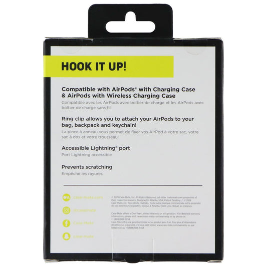 Case-Mate Case for Apple AirPods (Series 1 & 2) - Clear + Black Carabineer iPod, Audio Player Accessories - Cases, Covers & Skins Case-Mate - Simple Cell Bulk Wholesale Pricing - USA Seller