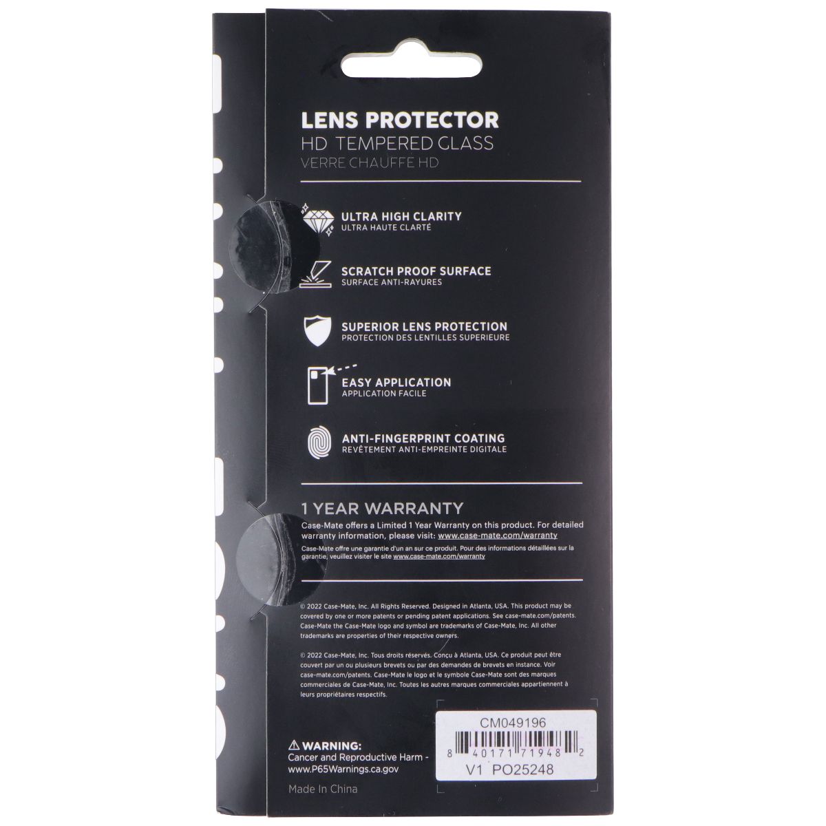 Case-Mate Lens Protector HD Tempered Glass for iPhone 14 / 14 Plus Cell Phone - Screen Protectors Case-Mate - Simple Cell Bulk Wholesale Pricing - USA Seller