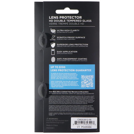 Case-Mate Double Tempered Glass Lens Protector for Google Pixel 9 Pro XL Cell Phone - Screen Protectors Case-Mate - Simple Cell Bulk Wholesale Pricing - USA Seller