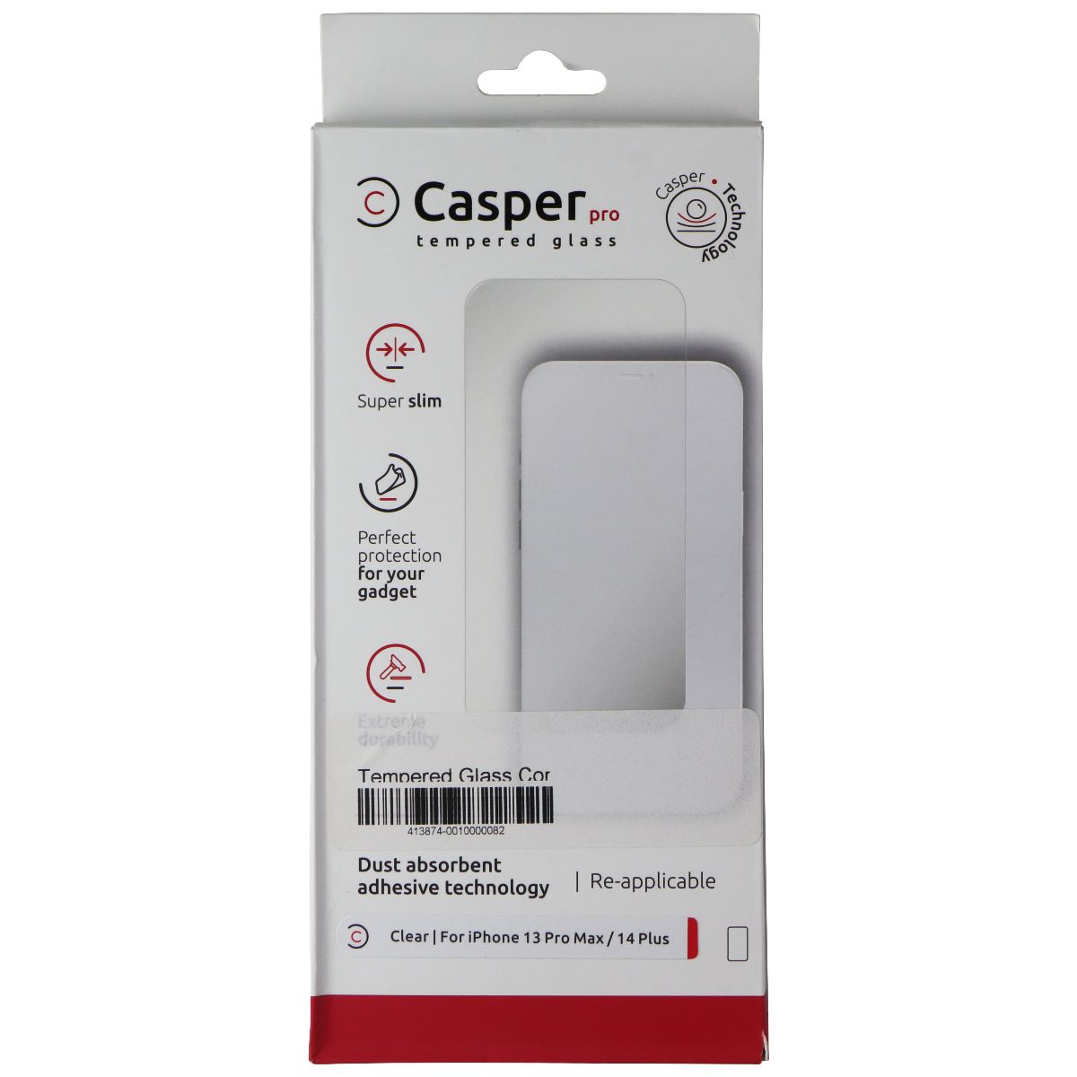Casper Pro Tempered Glass for Apple iPhone 13 Pro Max / 14 Plus - Clear Cell Phone - Screen Protectors Casper - Simple Cell Bulk Wholesale Pricing - USA Seller