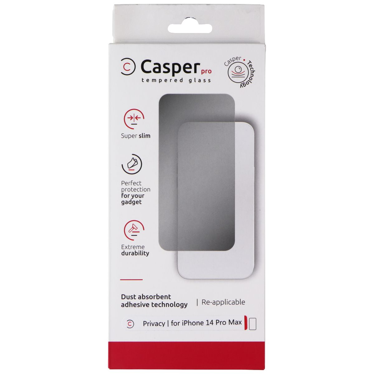 Casper Pro Tempered Glass for Apple iPhone 14 Pro Max - Privacy Cell Phone - Screen Protectors Casper - Simple Cell Bulk Wholesale Pricing - USA Seller