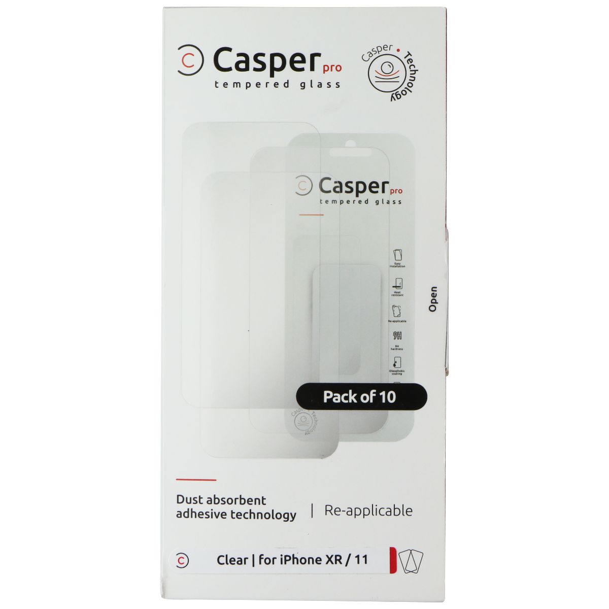 Casper Pro Tempered Glass (10 Pack) of Screen Protectors for iPhone XR/11 Cell Phone - Screen Protectors Casper - Simple Cell Bulk Wholesale Pricing - USA Seller
