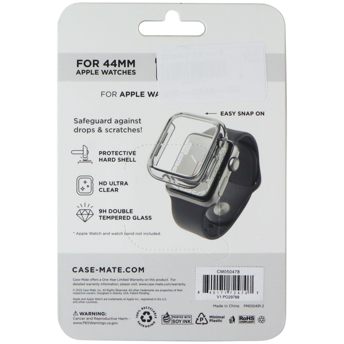Case-Mate Tough Watch Case for Apple Watch Series 4-6/SE (44mm/L) - Clear/Black Smart Watch Accessories - Smart Watch Cases Case-Mate - Simple Cell Bulk Wholesale Pricing - USA Seller